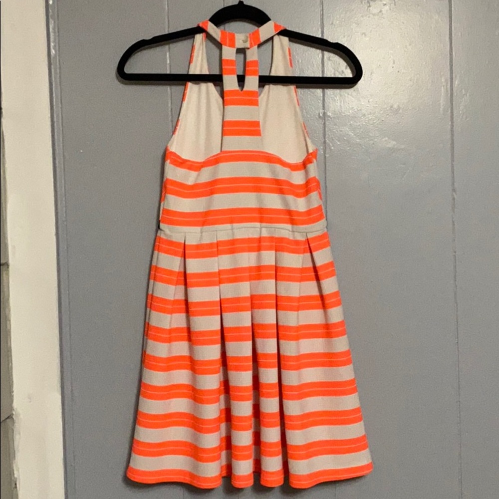 Pink & Violet Orange and White Striped Dress - Picture 2 of 4